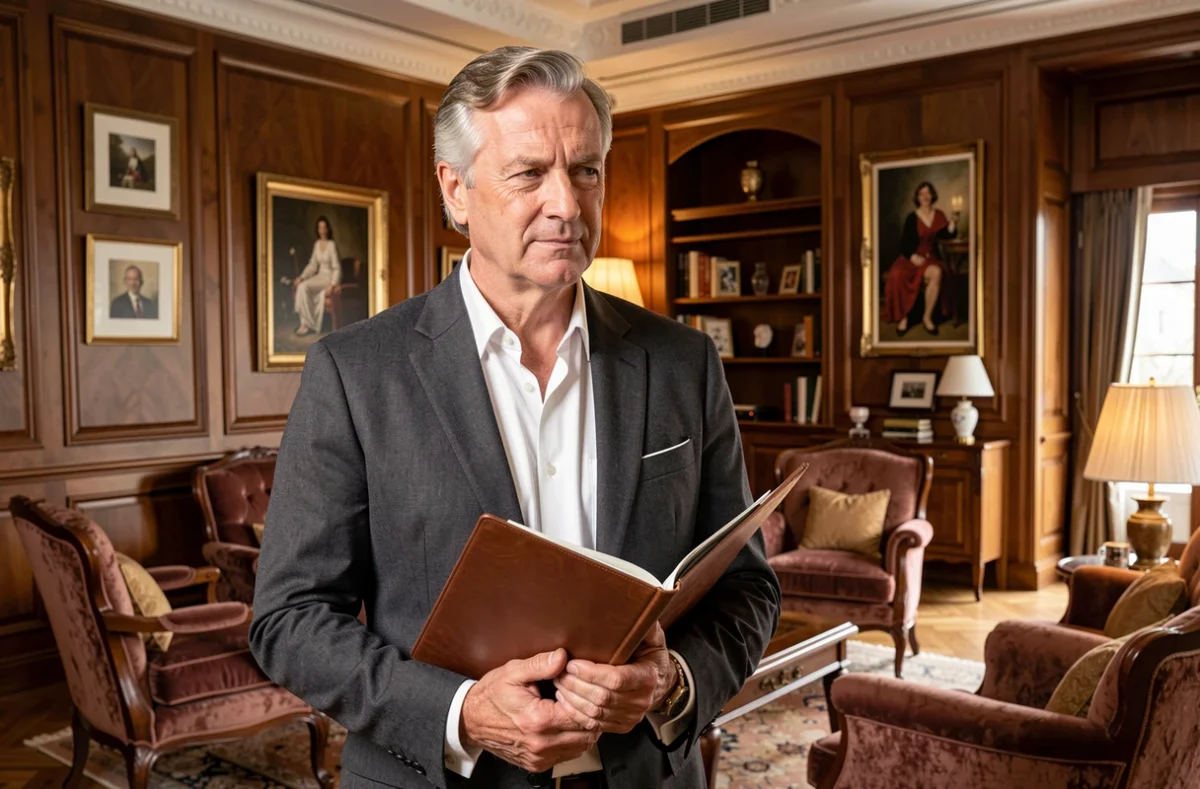 Alain R., décorateur d'intérieur expérimenté, dans un appartement de luxe aux finitions artisanales haut de gamme
