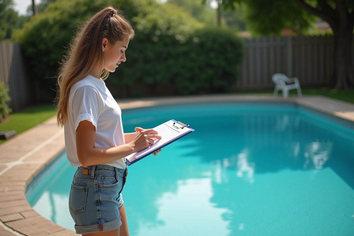 Jeune femme avec un graphique vérifiant le niveau d