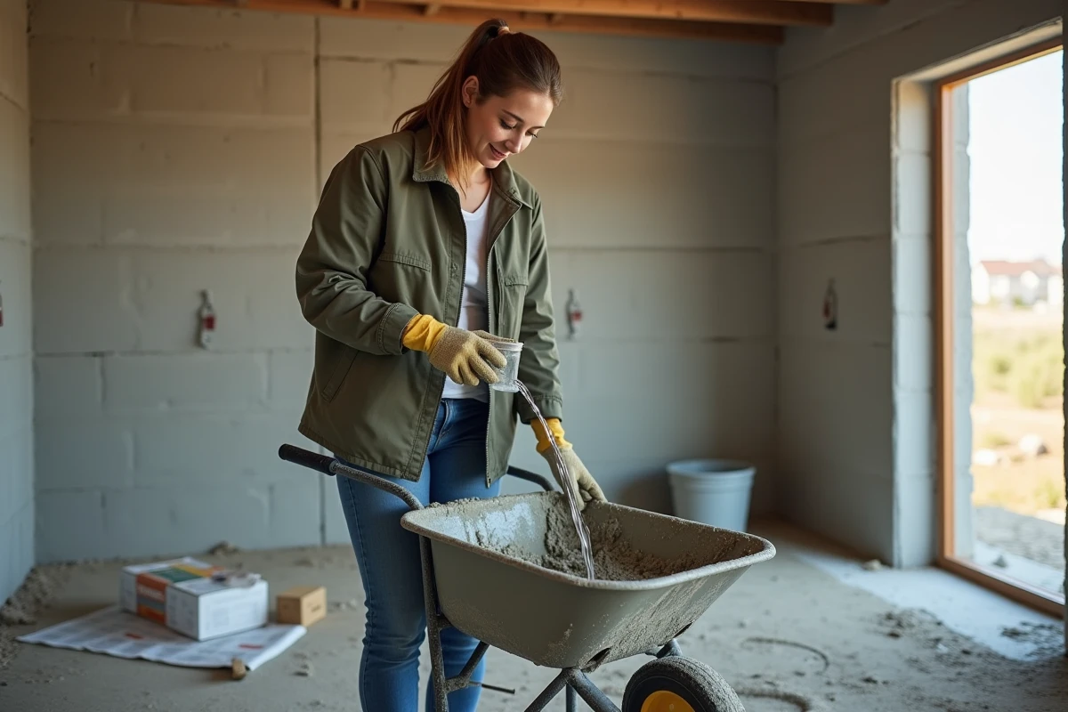 Jeune femme versant de l