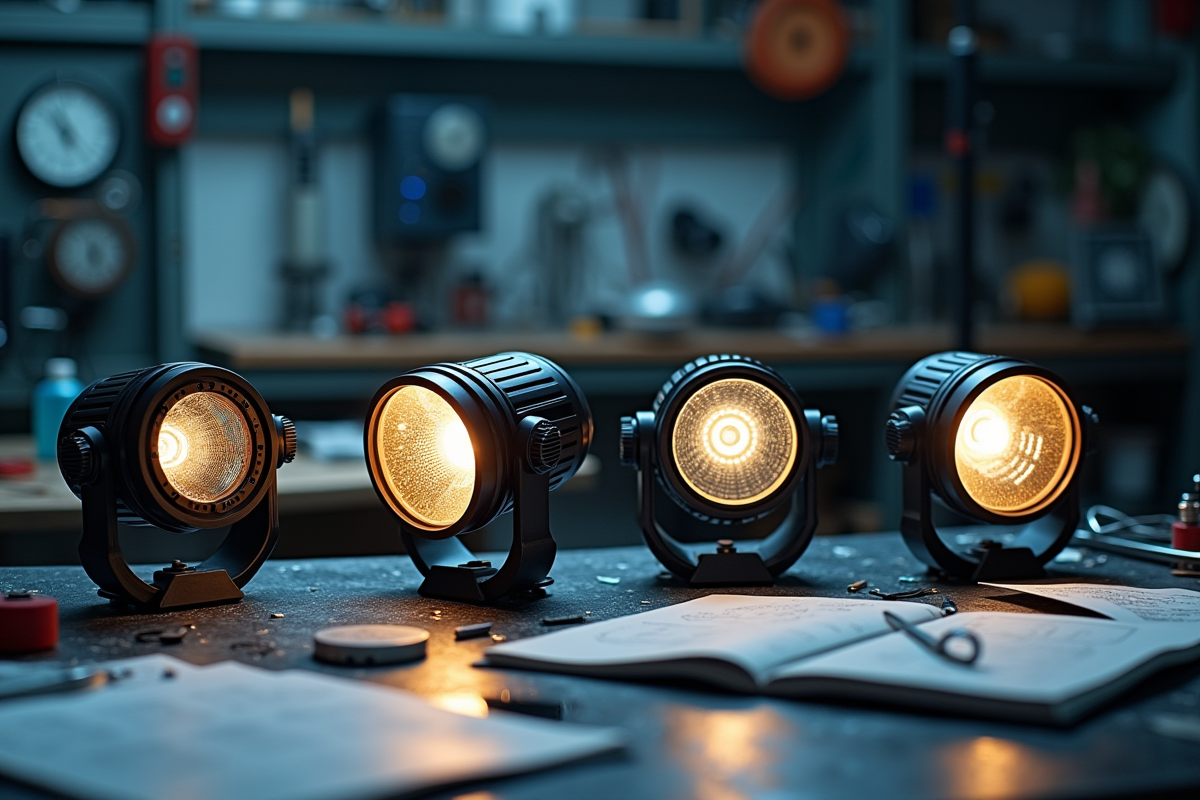 Spotlights LED démontés avec composants électroniques