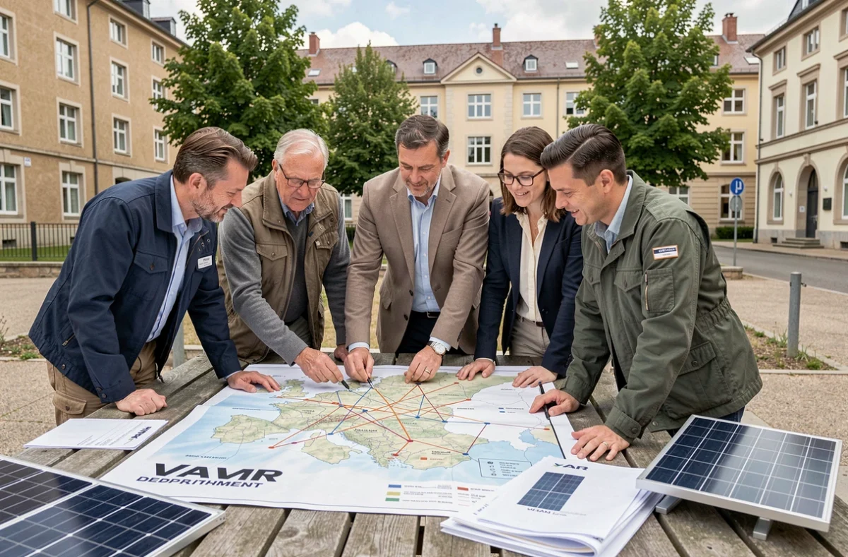 Représentants du syndicat Territoire d'Énergie Var planifiant le déploiement de l'énergie solaire dans le département