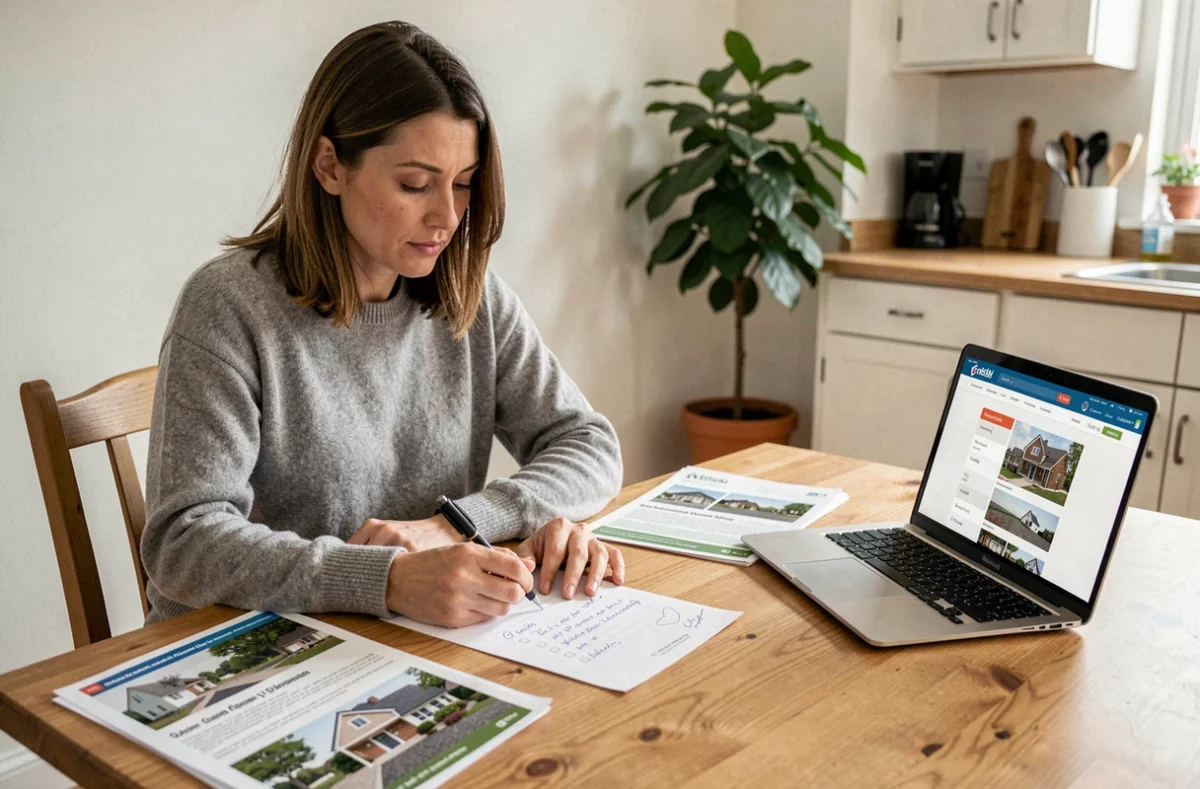Femme vérifiant une liste de points importants avant de contacter un artisan pour des travaux à domicile